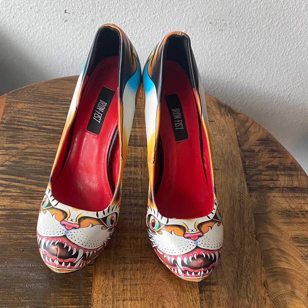 Iron Fist Tiger Graphic Heels